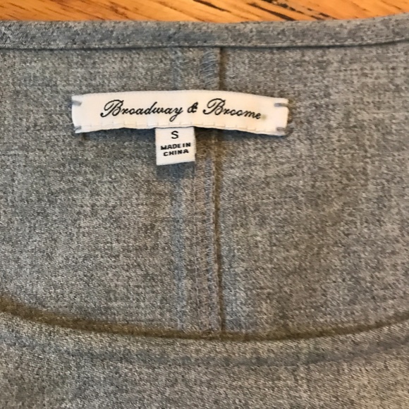 Broadway& Broome MADEWELL Leather Trim Gray Dress - Picture 2 of 4